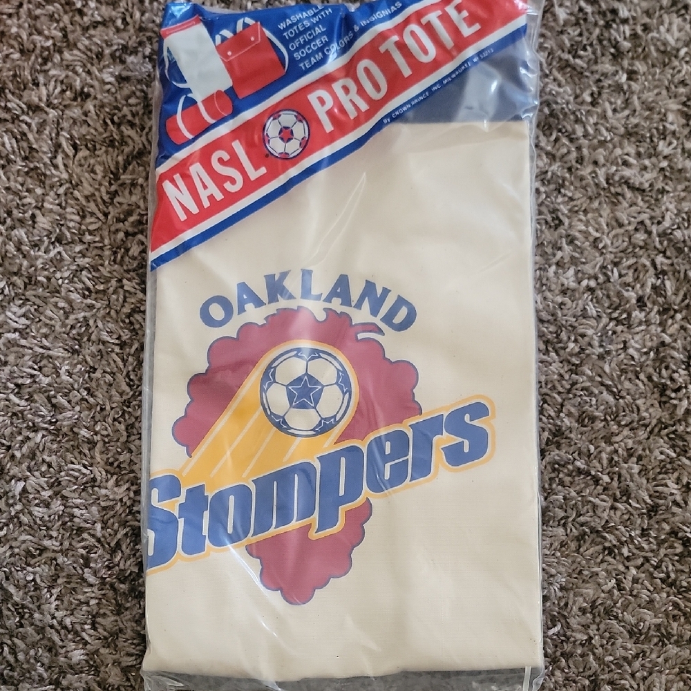 NASL Oakland Stompers 1978 Vintage Tote Bag  - Cream and Blue